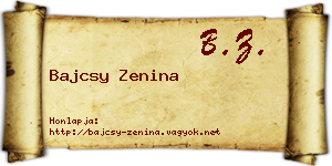 Bajcsy Zenina névjegykártya